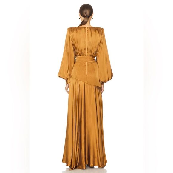NWOT BRONX AND BANCO Carmen Maxi Dress in Copper GOLD - Picture 6 of 16